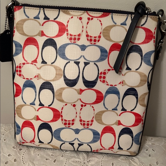 Coach Navy and Multicolor Patterned Crossbody Bag - Picture 8 of 12